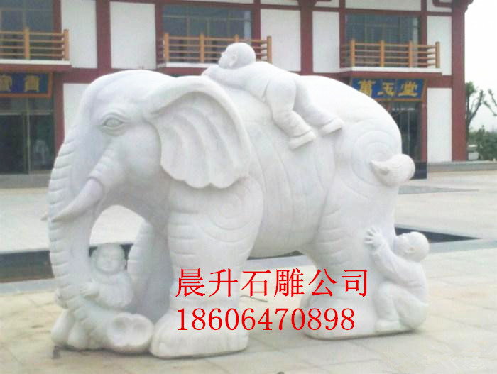 石雕大象招财象青石大象汉白玉象