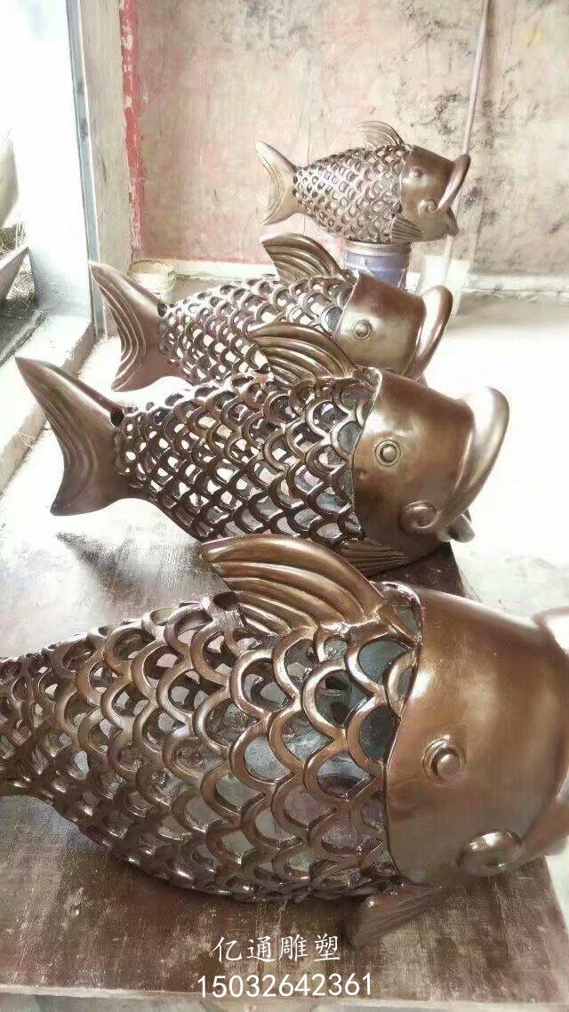 异形铜鱼雕塑厂家[支持定制]镂空铜鱼雕塑厂家