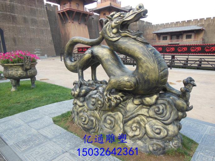 彩绘铜龙雕塑厂家[源头工厂]灯光铜龙雕塑厂家