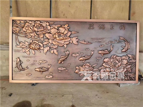 别墅落地大型紫铜浮雕壁画立体锻铜山水画厂家