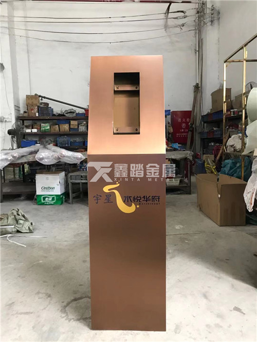 惠州项目单元门禁不锈钢安装立柱可印图案标志