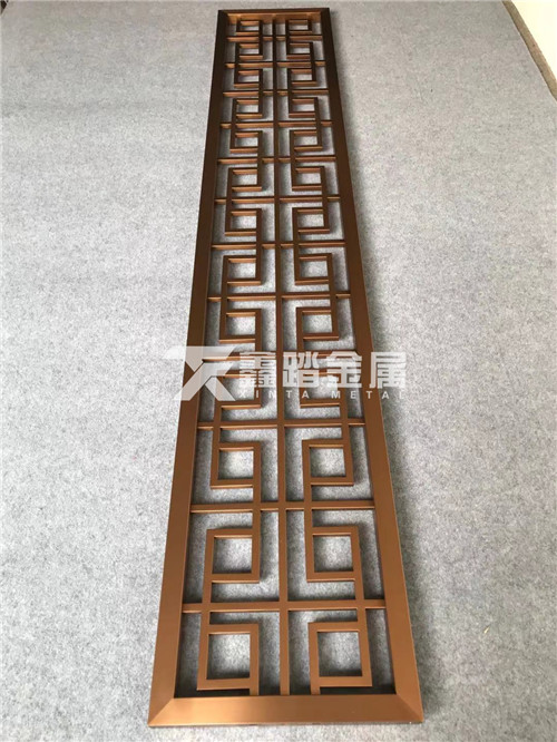 新中式无缝满焊管焊不锈钢花格玫瑰金装饰金属玄关定制