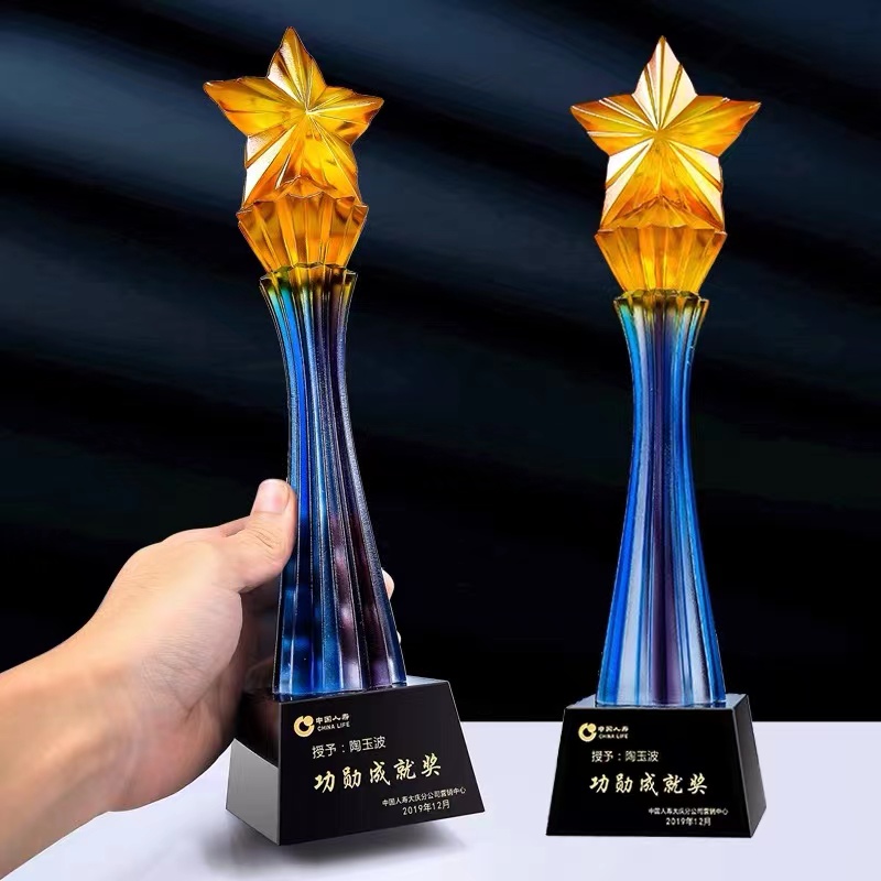 西安水晶奖杯奖牌设计定做 西安水晶奖杯生产工艺品