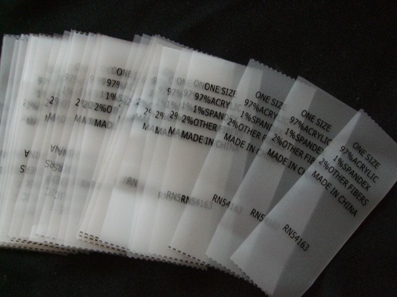 TPU泳衣透明商标 印标洗标 水洗标唛 成份标 厂家加工