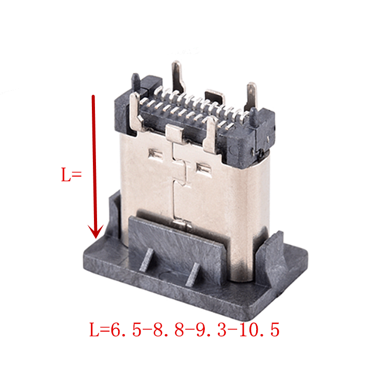 TYPE-C母座24P立式贴片L6.5-10.5