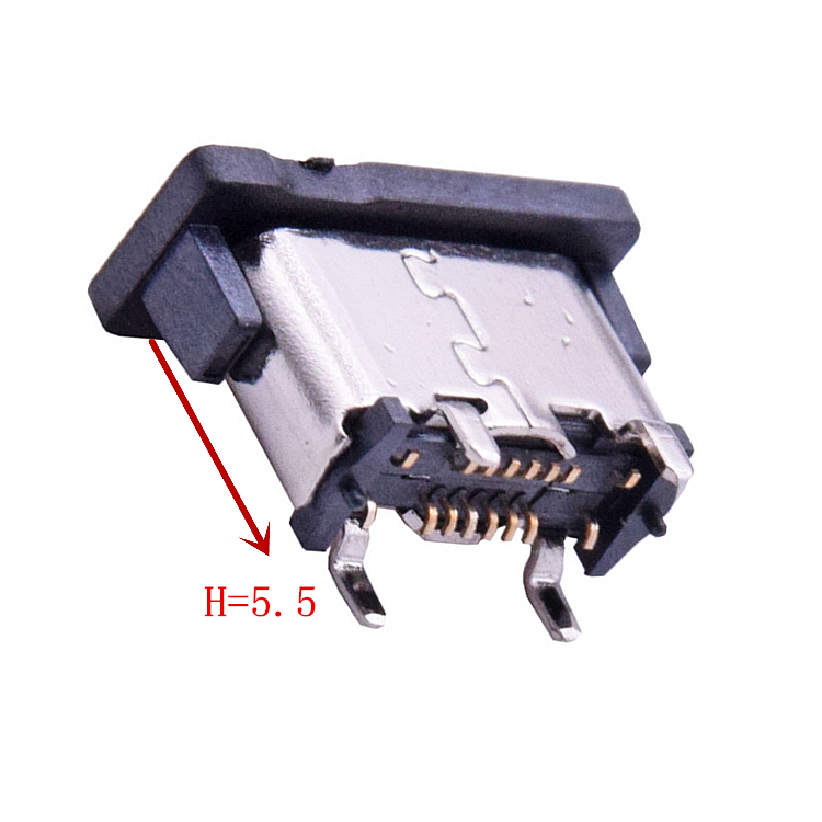 USB连接器TYPE-C母座 16P立贴H5.5