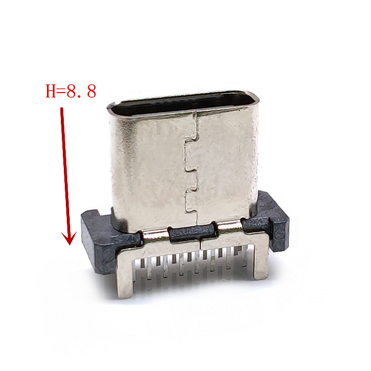 USB连接器TYPE-C 母座16P立插H8.8新款