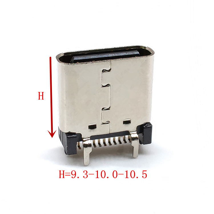 TYPE-C母座24P立式贴片H=9.3-10.5