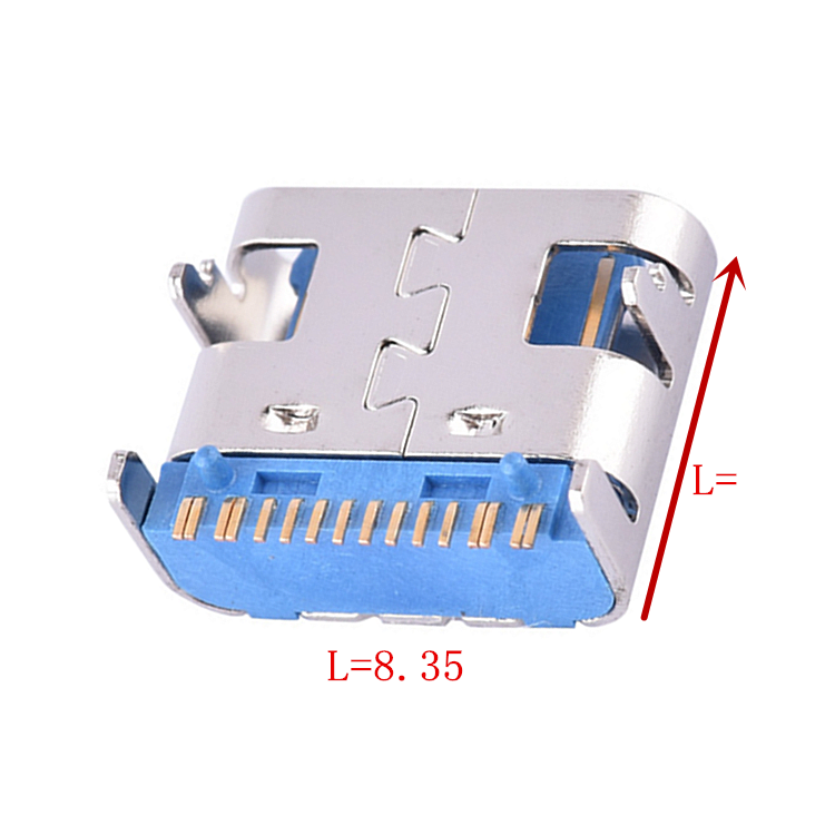 TYPE-C母座16P短体前插后贴加长款L8.35