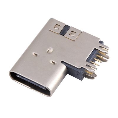 TYPE-C母座14P側插式墊高2.6魚叉腳USB連接器