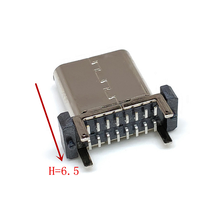 TYPE-C 母座16P立貼H6.5新款USB連接器