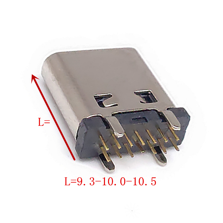 TYPE-C母座14P立插H9.3-10.0-10.5USB連接器