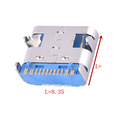 TYPE-C16P母座短体前插后贴加长款L8.35